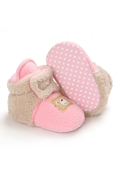 Superbaby Cizmulite roz cu crem pentru bebelusi pentru primii pasi, imblanite...