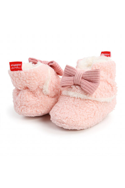 Superbaby Ροζ μποτάκια με φιόγκο για μικρά κορίτσια