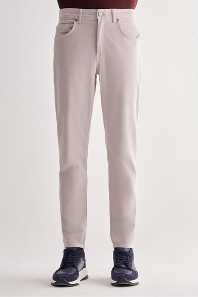 İmza Stone Color Casual Slim Fit 5-Pocket Straight-Leg Pants 1003255321