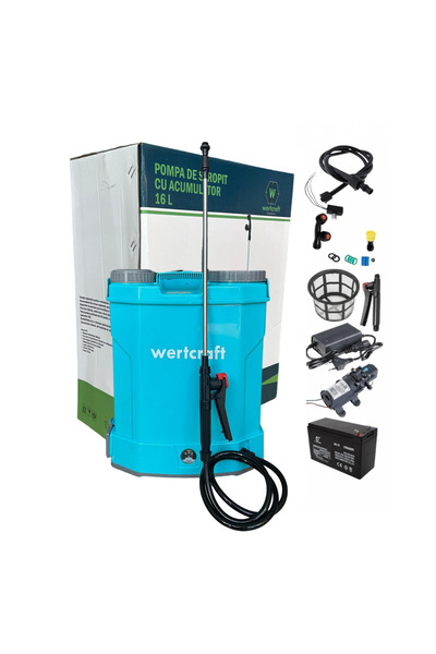 Wertcraft Pompa de stropit 16L cu acumulator, duze si regulator de presiune i...