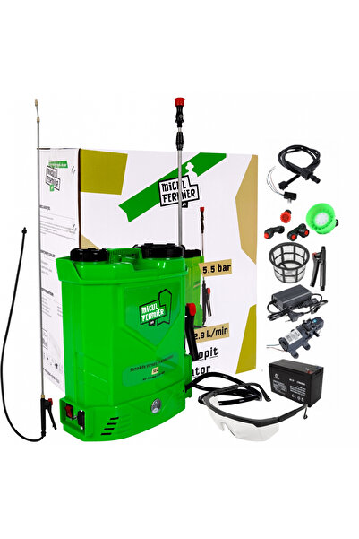 Golden Fish Pompa de stropit cu acumulator Micul Fermier 12 L, 12 V, 2.3 MPA + Lance extensibila 2.8 m + Ochelar