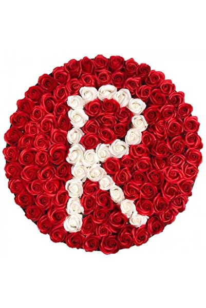 velve Εξατομικευμένη ανθοσυνθεση με γράμμα, μαύρο στρογγυλό κουτί με 125 σαπο...