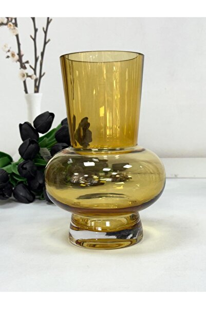 MİEN CAM VAZO 23 CM TKEBT AMBER