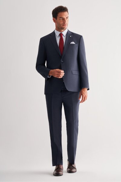 İmza Koyu Lacivert 4 Drop Comfort Fit Classic Takım Elbise 1001255121