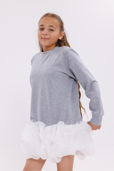 EYLÜL ELİF BUTİK Sports Tulle Detailed Girls Dress