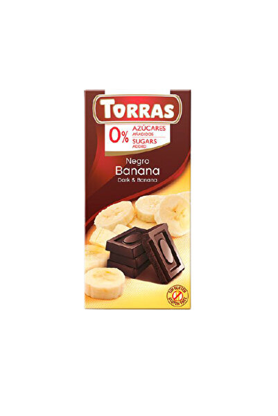 TORRAS Ciocolată neagră fără gluten cu banane 75gr