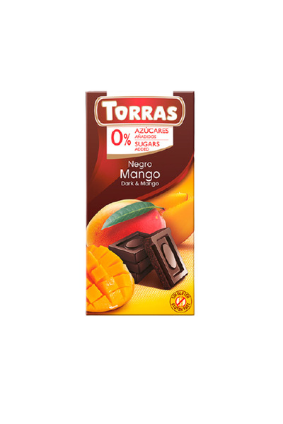 TORRAS Ciocolată neagră fără gluten cu mango 75gr