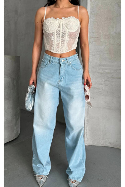 hibiscus Baggy süper taş bıyık yıkama buz mavi d2007