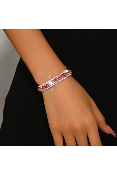 LUPHİRA Şık Minimalist Sentetik Taşlı Gümüş Kaplama Bileklik