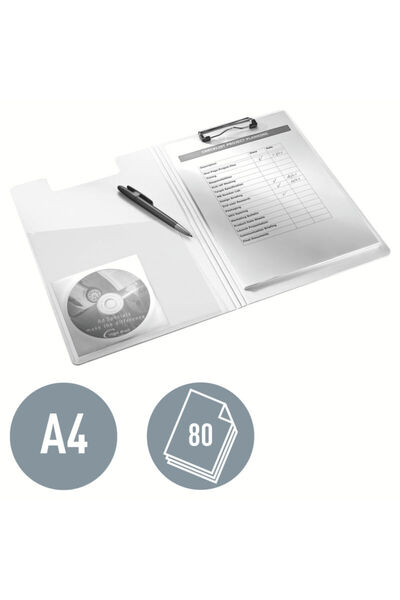 Leitz WOW clipboard, double, polyfoam, A4, 100 sheets, red