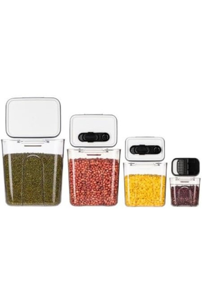 Flippy Set of 4 Food Storage Containers, Flippy, Transparent, Different Sizes