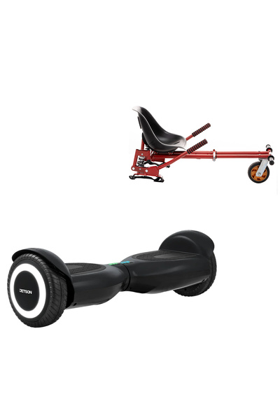 Smart Balance 6.5 inch Hoverboard with Suspension Seat, Jetson Prism Black and Red Hoverkart with Suspensions Package