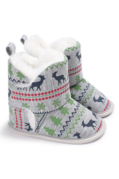 Superbaby Grey reindeer print ankle boots