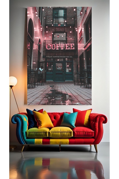 özkacar COFFE TIME V1 Kućni zid Salon lepote Kancelarija Prodavnica Dekoracij...