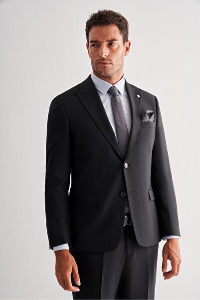 İmza Black Swallow Collar Full Lining 6 Drop Slim Fit Stretch Suit 1001255156