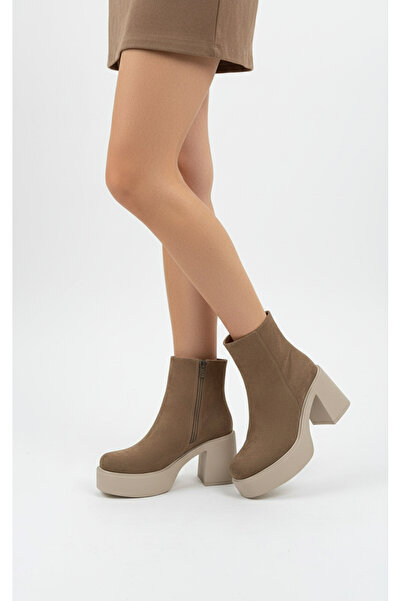 Limeo Ženske čizme od nerca Izgled antilopa platforma Debela potpetica komada...