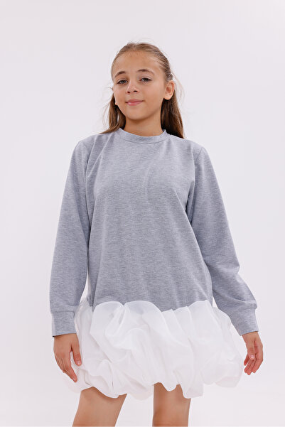 EYLÜL ELİF BUTİK Sports Tulle Detailed Girls Dress