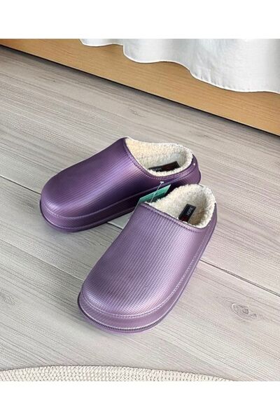 Sonimix Women's Purple Woolen Anti-Slip Sole Home Daily Slippers