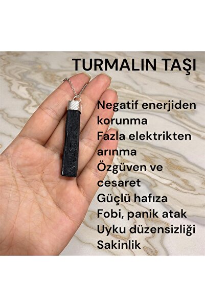 KIRMIZICOSMETİCS قلادة من حجر التورمالين. الحجر الطبيعي الأصلي