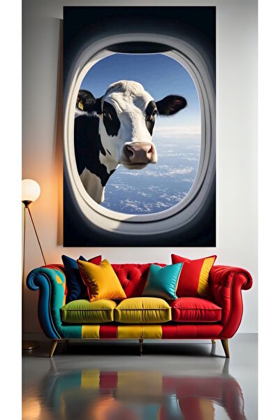 özkacar AVION ȘI VACĂ V1 Acasă Perete Salon Salon de înfrumusețare Birou Maga...