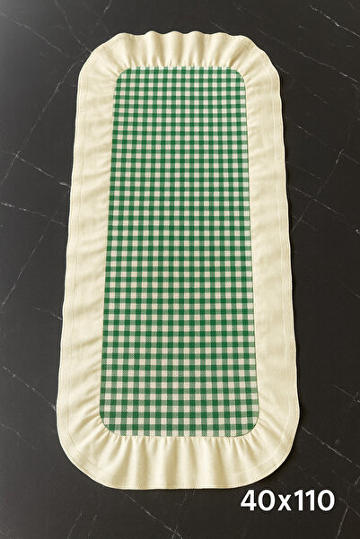 Belomia Home Collection Pötikareli Zefir Kumaş Fırfır Detaylı Runner 40x110 c...