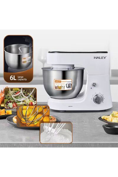 HALEY Mixer with bowl HY-2407, 6L, 1200W, 6 speeds, pulse function, stainless steel, accessories included