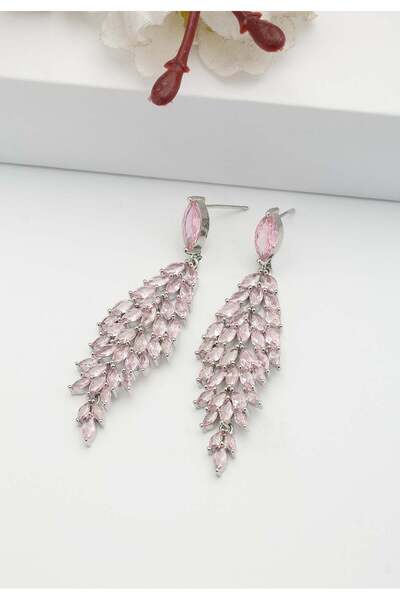 Avant-Garde Paris Cercei roz deschis cu model cascadă și frunze