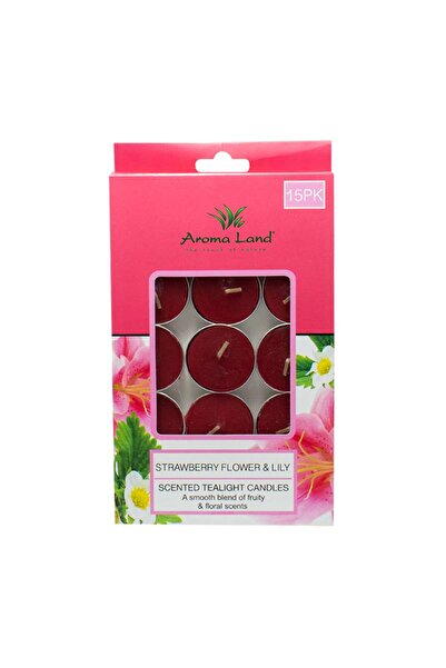 Aroma Land Lumânări parfumate tip pastilă, Aroma Land, căpșuni + crin, timp d...