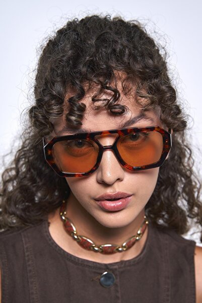 Bilge Karga Kaitlyn Leopard Orange Sunglasses