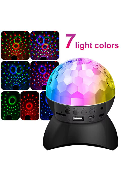 StartONTeam Glob disco cu sferă magică de cristal cu LED RGB, difuzor Bluetooth, muzică și efecte de lumină rotative