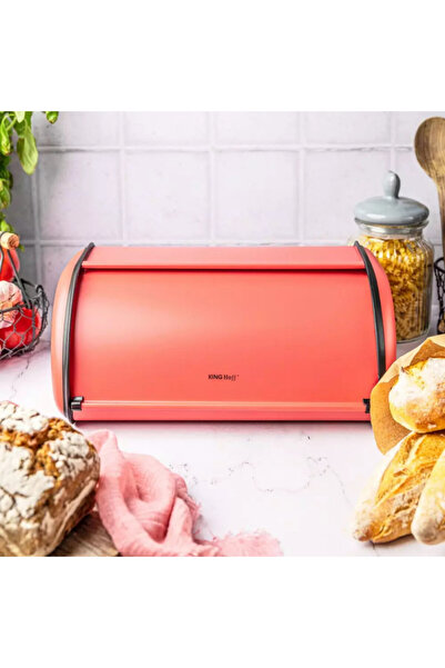 Kinghoff Bread box KH 1753, 36 cm, Lightweight and sturdy construction, Steel, Red