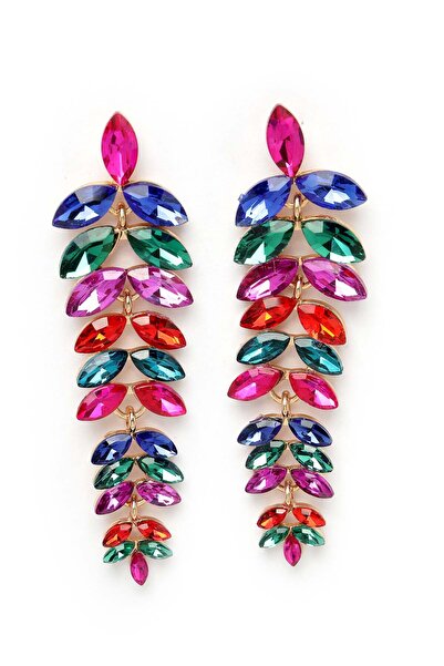 Avant-Garde Paris Cercei suspendați în formă de frunză în cascadă multicoloră