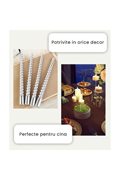 Flippy Set of 4 Twisted Table Candles for Dinner/Decor (Flippy), 25 cm, Red