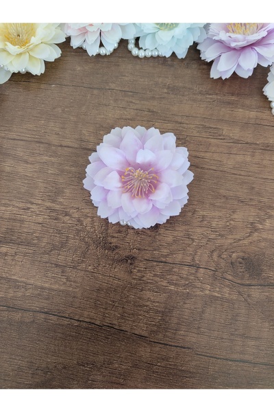 Efna Store مشبك مطاطي صغير الحجم مزين بزهرة اللوتس مع لؤلؤة واحدة