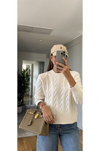 CADDELAMODA Pulover împletit păr de damă