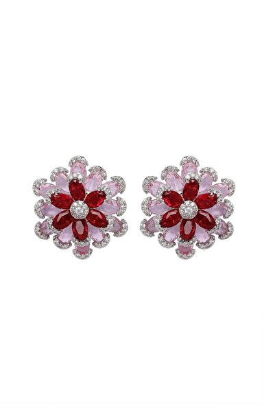 Avant-Garde Paris Ruby-Red Floral Earrings