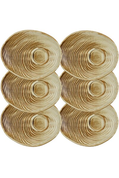 Culinaro Set 6 farfurii pentru ceasca cafea 100ml SAHARA, tip desert, portelan, 16,6x13,6xh2cm