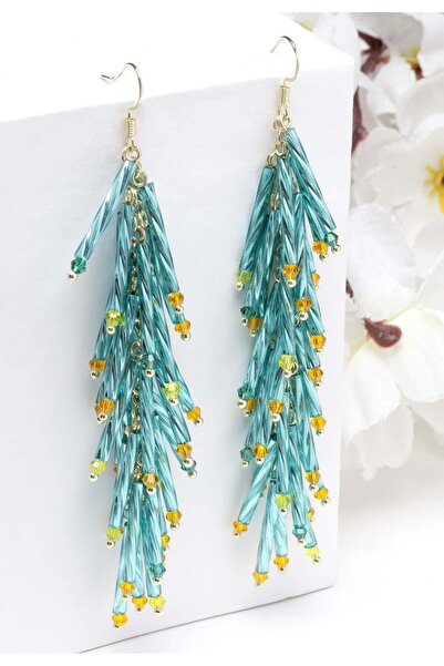 Avant-Garde Paris Cercei cu ciucuri și mărgele albastre