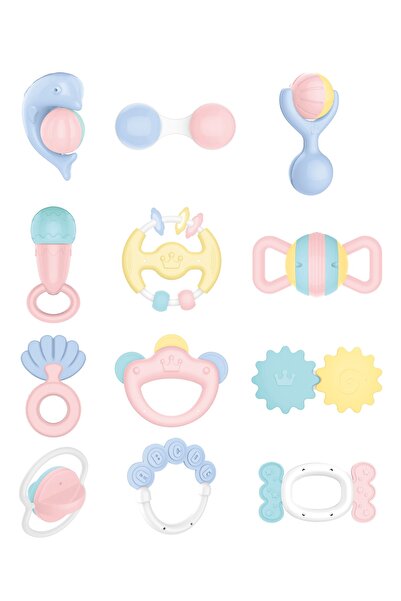 huanger - مجموعة ألعاب حسية للأطفال - خشخيشات وعضاضات - متعددة الألوان