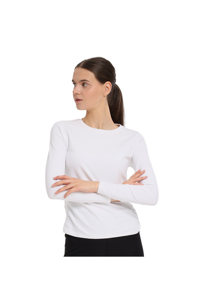 Sportive Ruffle Kadın Beyaz Günlük Stil T-Shirt 25KK1030-KBYZ