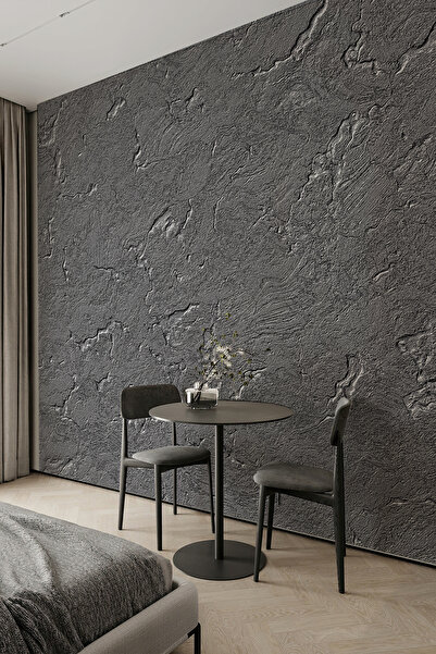 dreamwall Gri Taş Dokulu Modern Tekstil Duvar Kağıdı