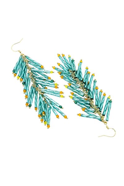 Avant-Garde Paris Cercei cu ciucuri și mărgele albastre