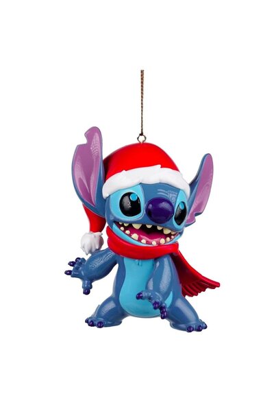 Disney Ornament de Crăciun cu Moș Crăciun, cusătură 3D, 9 cm, albastru