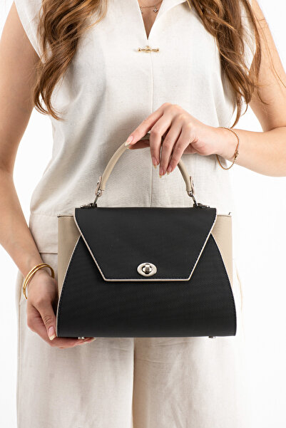 Çanta Trend Set Polo Of Colors cu husă neagră de culoare nisip și portofel cu...