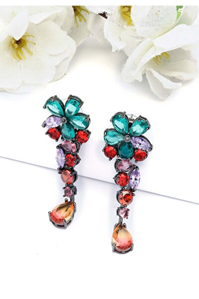 Avant-Garde Paris Cercei cu pandantiv floral multicolor