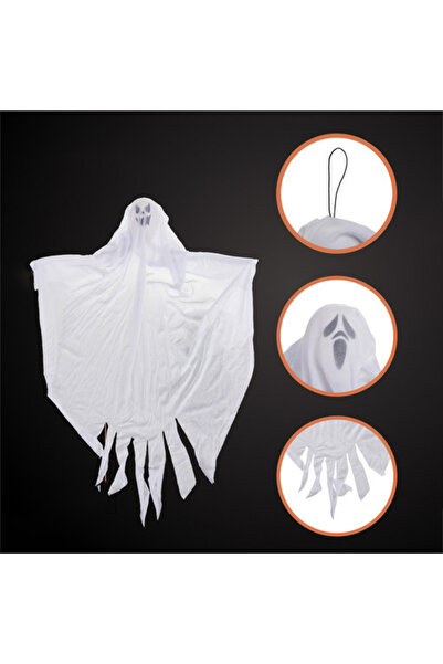 zola Σετ 3 διακοσμητικών φαντασμάτων για το Halloween, 55 x 75 εκ., κρεμαστά, λευκά
