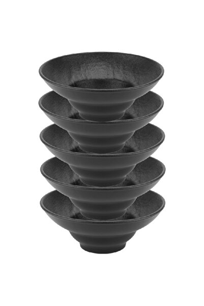 Culinaro Set of 6 deep porcelain plates Meteor Black 20xh7.5cm, 800ml