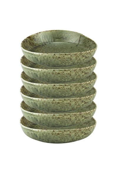 Culinaro Set 6 farfurii adanci din portelan Hazel Green 23xh5,5cm