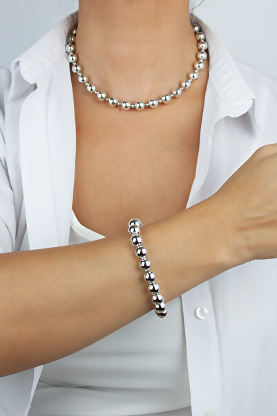 Liveyn Design مجموعة أساور قلادة معدنية