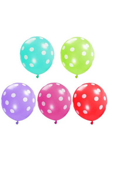 Flippy Set of 10 Latex Balloons, Flippy, Polka Dot Party Pattern, 2x Blue, 2x...